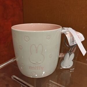 Miffy Pink and White Mug with Keychain